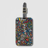 Moderne Gebatikte abstract Bagagelabel (Voorkant (verticaal))