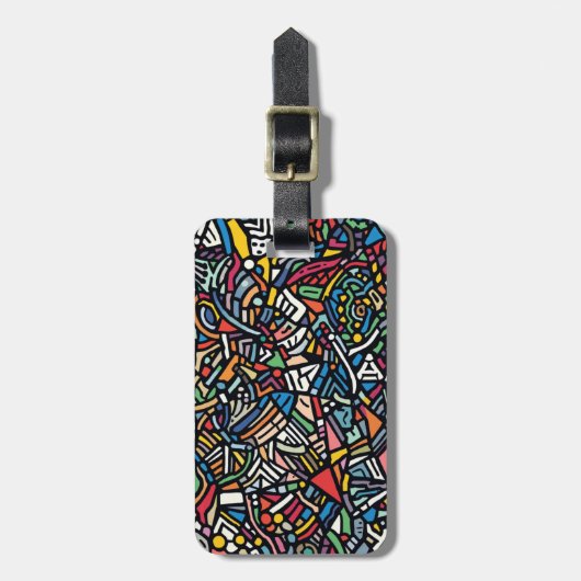 Moderne Gebatikte abstract Bagagelabel (Voorkant verticaal)