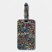 Moderne Gebatikte abstract Bagagelabel (Achterkant verticaal)