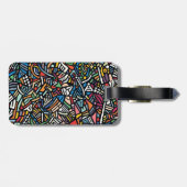 Moderne Gebatikte abstract Bagagelabel (Achterkant horizontaal)
