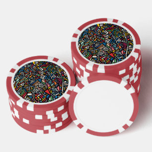 Moderne Gebatikte abstract Poker Chips