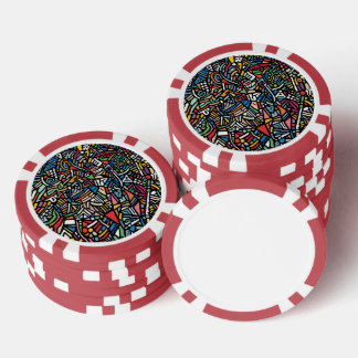 Moderne Gebatikte abstract Poker Chips