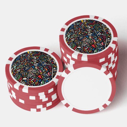 Moderne Gebatikte abstract Poker Chips (Opstapeling)
