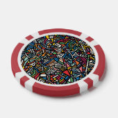 Moderne Gebatikte abstract Poker Chips (Enkel)