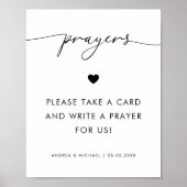 Moderne gebeden voor bruid en bruidegom trouwbord poster (Voorkant)