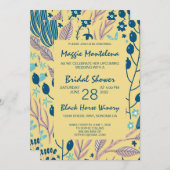 Moderne gebilderde botanische bridale doucheuitnod kaart (Voorkant / Achterkant)