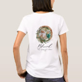 Moderne gebladerte krans kerst foto t-shirt (Achterkant)