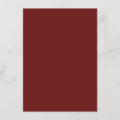 Moderne gebladerte Lijst Crimson Red bruiloft rece Menu (Achterkant)