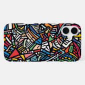 Moderne Gebloemde abstract iPhone Hoesje (Achterkant horizontaal)