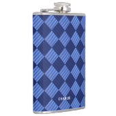 Moderne geblokte geometrische vormgeving met naam heupfles (Rechts)