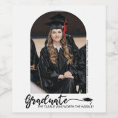 Moderne Gebogen Afstudeerfoto Wijn Etiket (Enkel label)