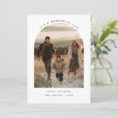 Moderne Gebogen Foto Het Leven is Mooi Feestdagenkaart (Staand voorkant)