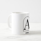 Moderne gebogen initiaal beker koffiemok (Voorkant links)