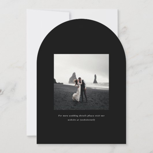 Moderne Gebogen Trouwfoto Bewaar de Datum Kaart (Achterkant)