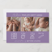 Moderne Geboorte Aankondiging 3 Foto's Collage Kaa (Voorkant)