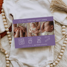 Moderne Geboorte Aankondiging 3 Foto's Collage Kaa