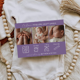 Moderne Geboorte Aankondiging 3 Foto's Collage Kaa