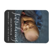 Moderne geboorte aankondiging foto magneet (Horizontaal)