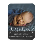 Moderne geboorte aankondiging foto magneet (Verticaal)