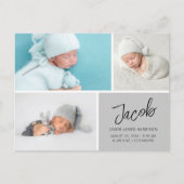 Moderne Geboorte Aankondiging Foto's Briefkaart (Voorkant)