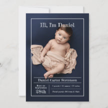 Moderne geboorte aankondiging met grid