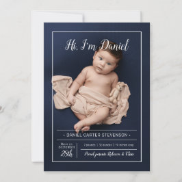 Moderne geboorte aankondiging met grid