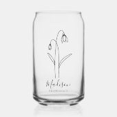 Moderne Geboorte Bloemen Januari Bruidsmeisje Gift Blikvorm Glas (Voorkant)