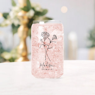 Moderne Geboorte Bloemen Januari Bruidsmeisje Gift Blikvorm Glas