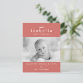 MODERNE Geboorteaankondiging Aankondigingskaart (Staand voorkant)