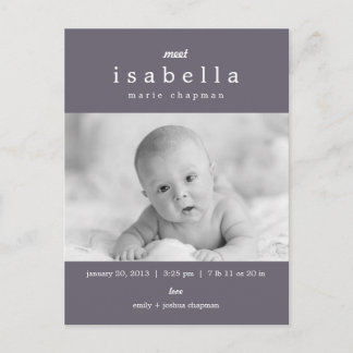 MODERNE Geboorteaankondiging Aankondigingskaart