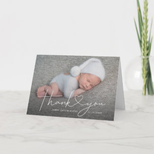 Moderne geboorteaankondiging Baby Dank je hart Kaart