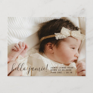 Moderne Geboorteaankondiging Babyfoto Aankondigingskaart