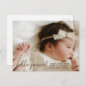 Moderne geboorteaankondiging babyfoto aankondigingskaart (Voorkant / Achterkant)