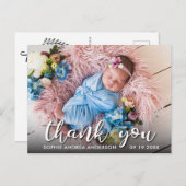 Moderne Geboorteaankondiging Bedankt Briefkaart (Voorkant / Achterkant)