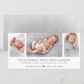 Moderne Geboorteaankondiging Foto Collage Kaart (Voorkant / Achterkant)