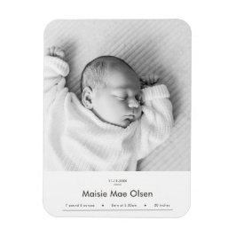 Moderne Geboorteaankondiging Fotokaart voor Baby's Magneet