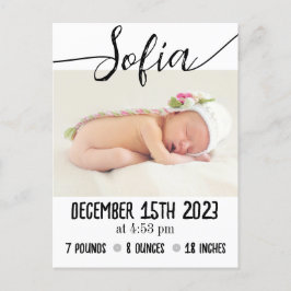 Moderne geboorteaankondiging van Baby met foto's e Aankondigingskaart