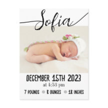 Moderne geboorteaankondiging van Baby met foto's e