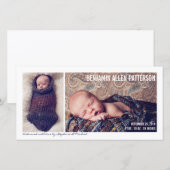 Moderne geboorteaankondiging voor een babyjongen m aankondiging (Voorkant / Achterkant)