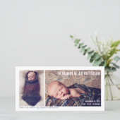 Moderne geboorteaankondiging voor een babyjongen m aankondiging (Staand voorkant)