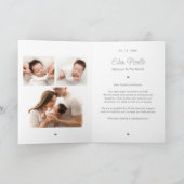 Moderne geboorteaankondiging vouwkaart (Binnen)