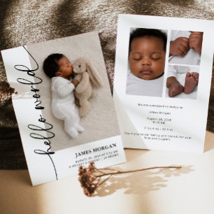 Moderne Geboorteaankondigingskaart met Babyfoto Aankondiging