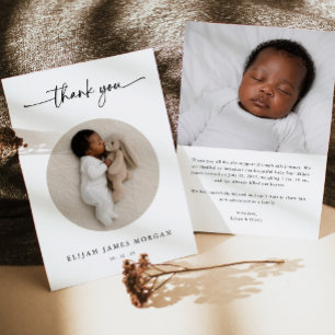Moderne Geboorteaankondigingskaart met Babyfoto Aankondiging