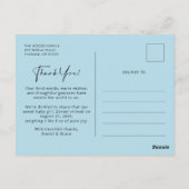 Moderne geboortekaart bedankkaart ansichtkaart briefkaart (Achterkant)