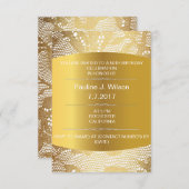 Moderne Geboortekaart Gouden Kant Vip Kaart (Voorkant / Achterkant)