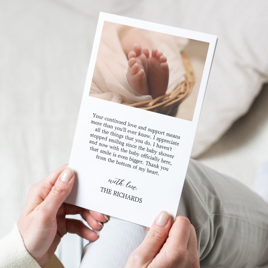 Moderne Geboortestatistieken Pasgeboren Foto aanko Bedankkaart