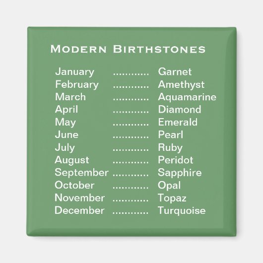 Moderne geboortestenen magneet (Voorkant)