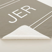 Moderne Geborduurde Aangepaste Initialen Mocha Bru Sherpa Deken (3/4)