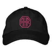 Moderne Geborduurde Hoed met Monogram Pet (Voorkant)
