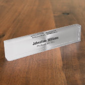 Moderne, geborsteld metaal Naam Titel Tekst Sjablo Naambordje (Zijkant)